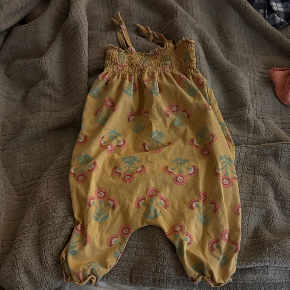 Floral Yellow Kids One Piece